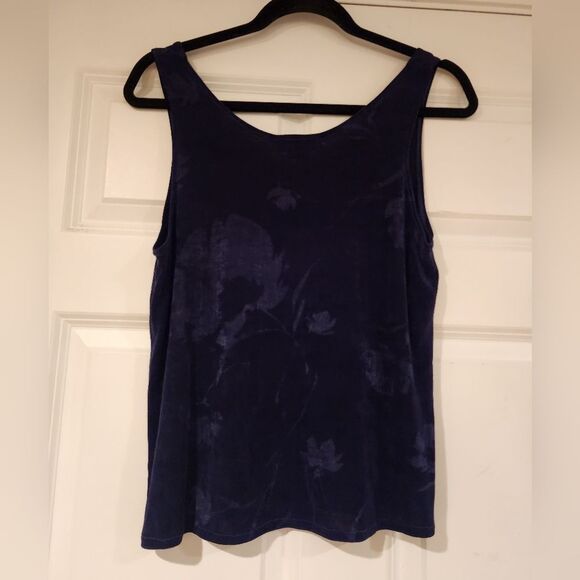 Donna Jessica navy blue floral soft sleeveless blouse - Picture 3 of 3